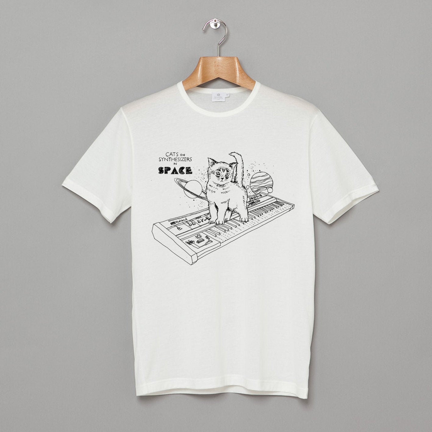 Cats on Synthesizers in Space T-shirt 