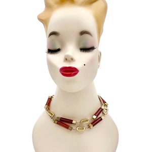 Vintage PIERRE CARDIN Necklace Lucite Necklace Link Necklace Rare Necklace 80s Necklace 1980s Statement Runway Designer SIGNED Unique