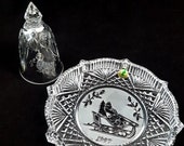 Vintage WATERFORD Bell Waterford Plate 1997 Santa Sleigh Christmas Crystal Irish Ireland Strass Waterford Santa Gifts for Her Memories Gorg