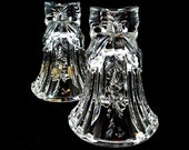 Vintage GORHAM Candlesticks Gorham CRYSTAL Candle Holders Original Price Tag Like New EXCELLENT Condition Bell Bow Candleholders Christmas