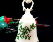 Vintage LENOX Bell China Bell Holly Bell Porcelain Bell 24k Gold Made in the USA Collectible Bell Mint Condition Signed Label Gifts for Her