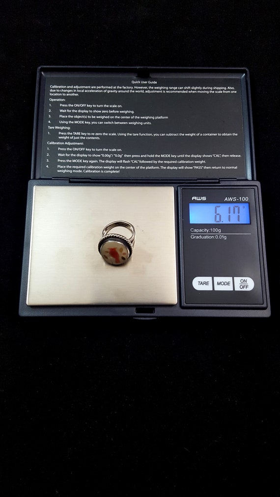 Vintage Sterling Silver Ring Native Ring Coral Bi… - image 9