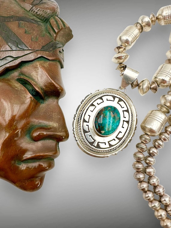 Vintage Native American Necklace JOHNATHAN NEZ Tu… - image 1