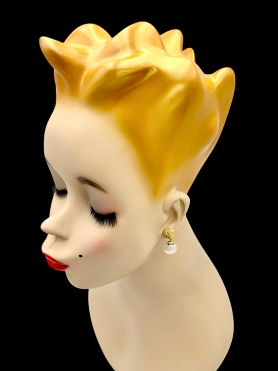 Vintage Yvel Pearl Earrings 18k Gold Earrings Diam