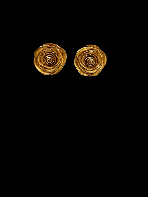 Vintage KATE HINES Earrings Clipon Earrings Rose … - image 10
