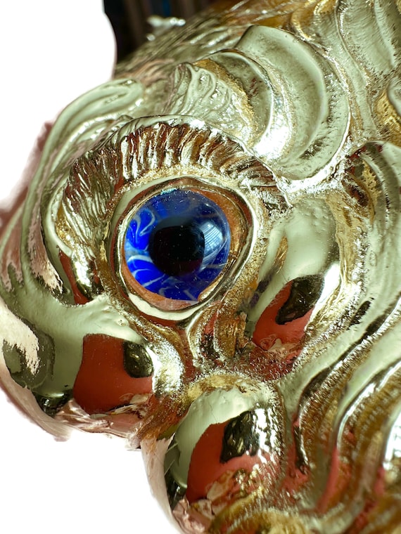 Vintage Belt Buckle CHRISTOPHER ROSS Fish 1985 Blue Glass  display picture 1