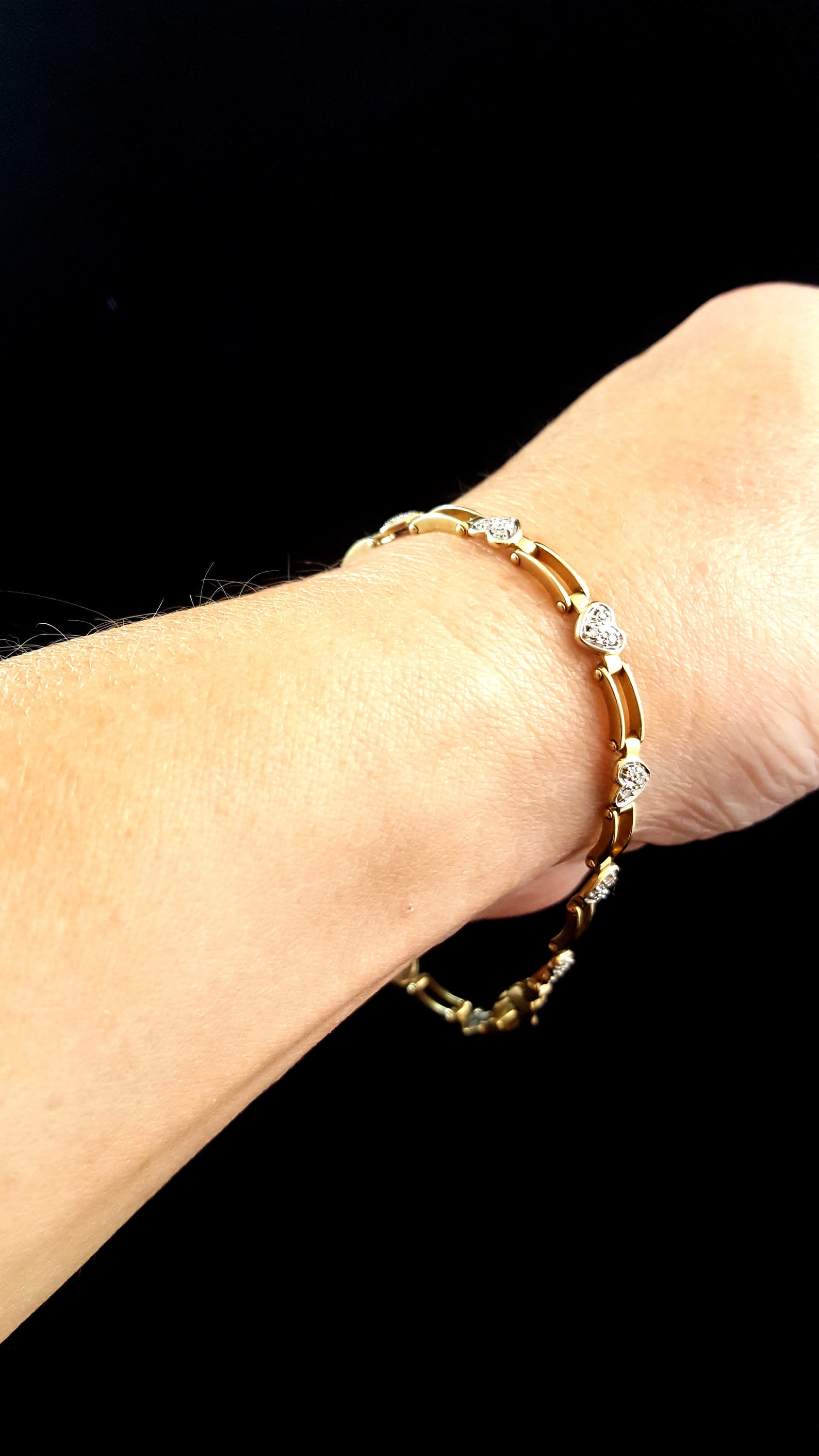 Vintage Tennis Bracelet Heart Bracelet Diamond Bracelet Gifts Etsy