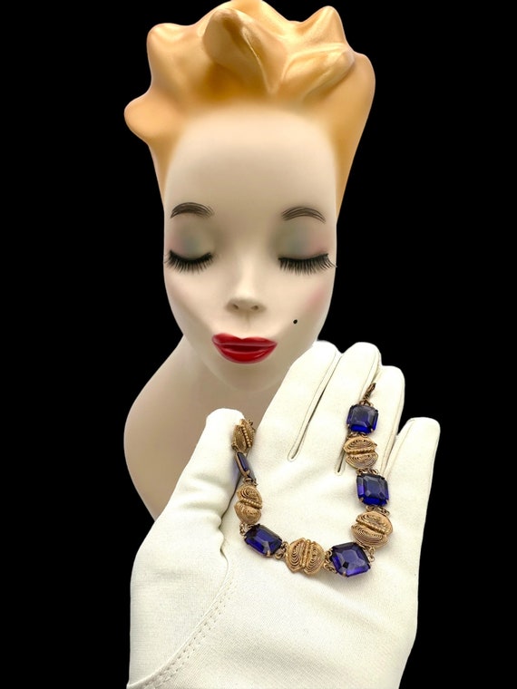 Vintage Bracelet Art Deco Bracelet Asscher Purple… - image 9