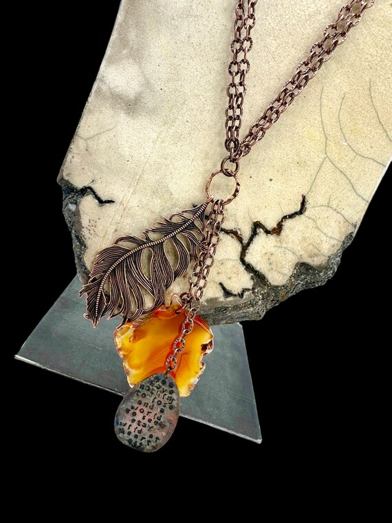 Vintage Talisman Necklace Copper Necklace Good Lu… - image 9