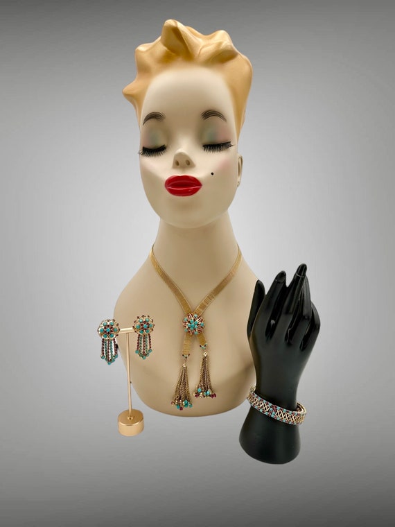 Vintage HATTIE CARNEGIE Necklace Clip Earrings Bracelet Parure