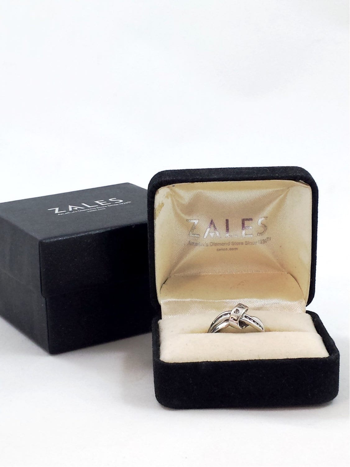 Vintage ZALES DIAMOND Ring 10k Gold Ring Love Ring White Gold Right Hand Ring Promise Ring Size US 6 Sizeable Excellent Condition Gorgeous Etsy Mexico