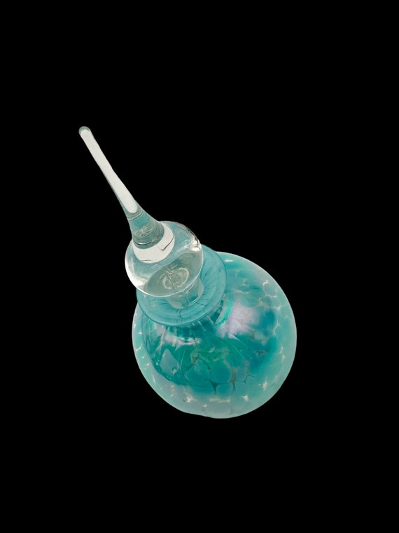 Vintage Perfume Bottle Artisan Blown Glass Perfum… - image 9