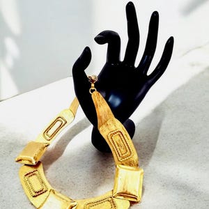 Vintage SILVANA Necklace Collar Necklace RARE BRUTALIST Necklace Haute Couture Statement Necklace Italian Mid Century Bold Gold Necklace Wow