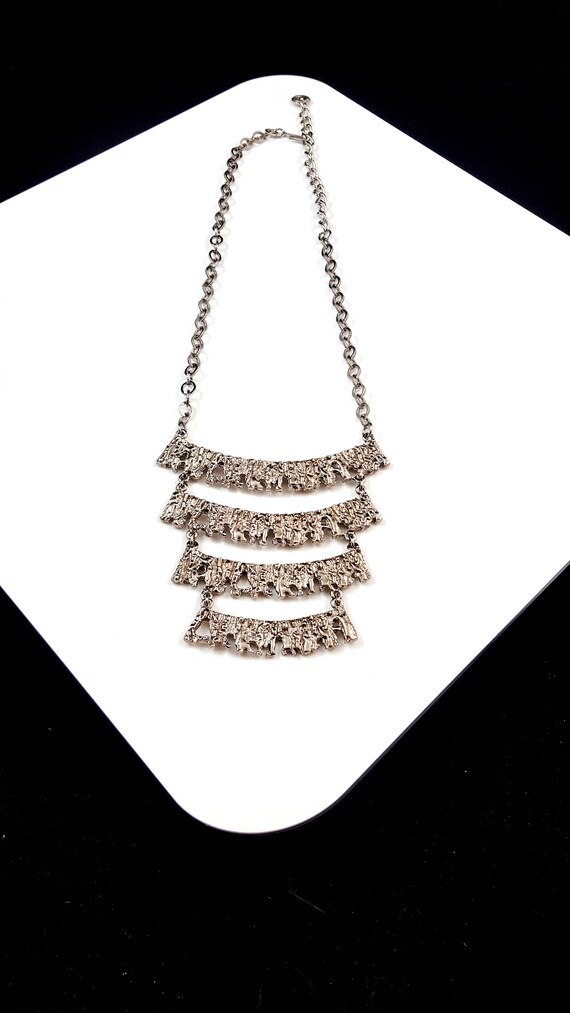 Vintage Celebrity Necklace Brutalist Necklace Silv