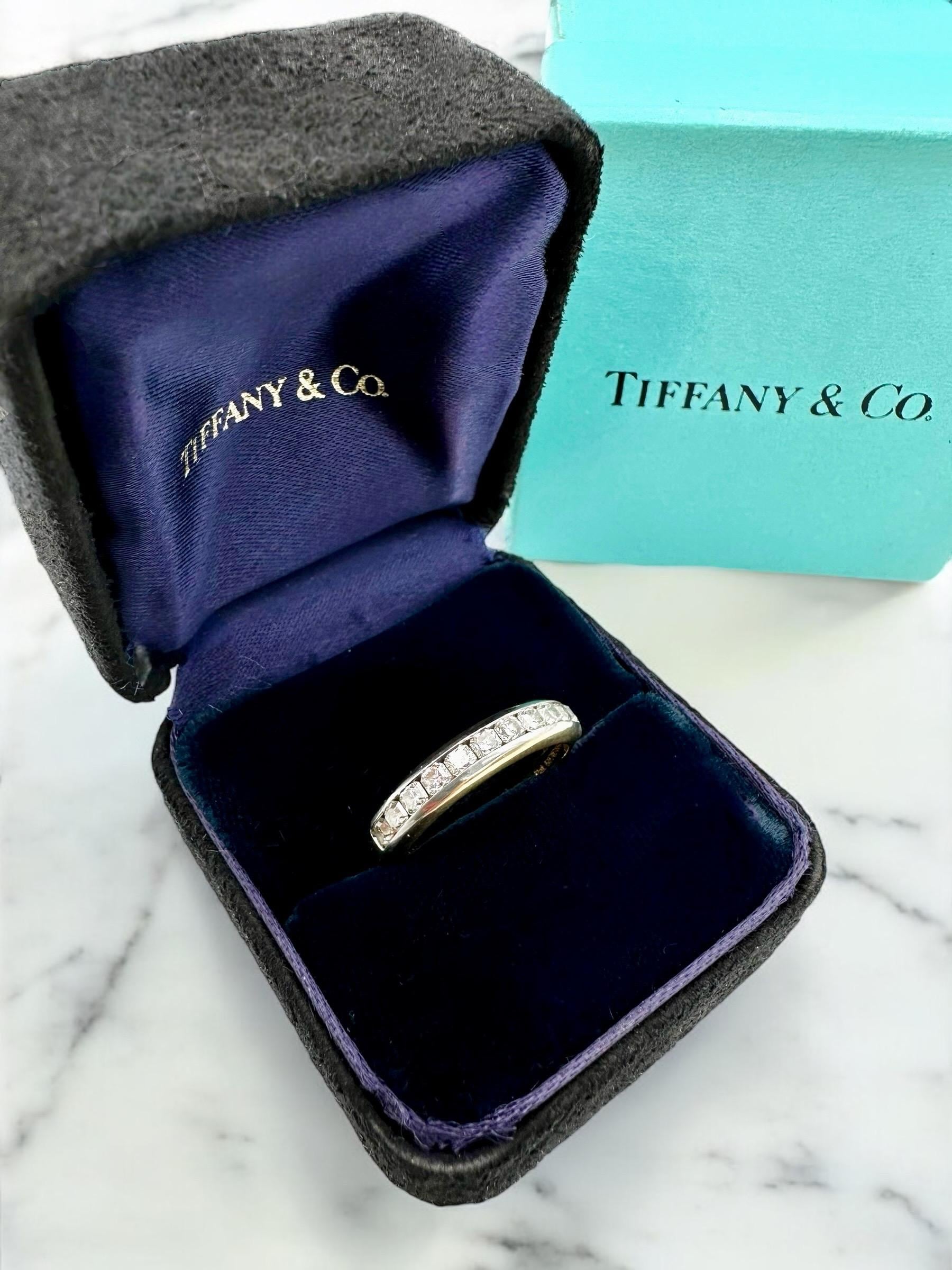 Vintage TIFFANY CO Ring 18k Gold Platinum Lucida Diamond Ring - Main Image