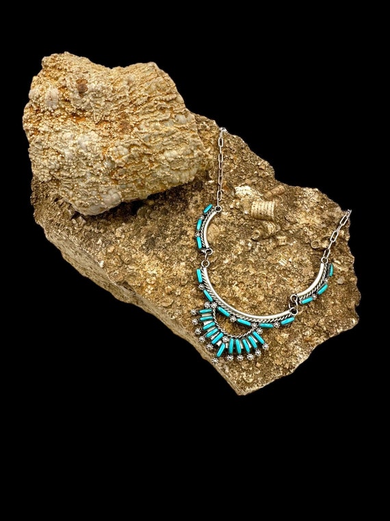 Vintage TURQUOISE Necklace Native American ZUNI St