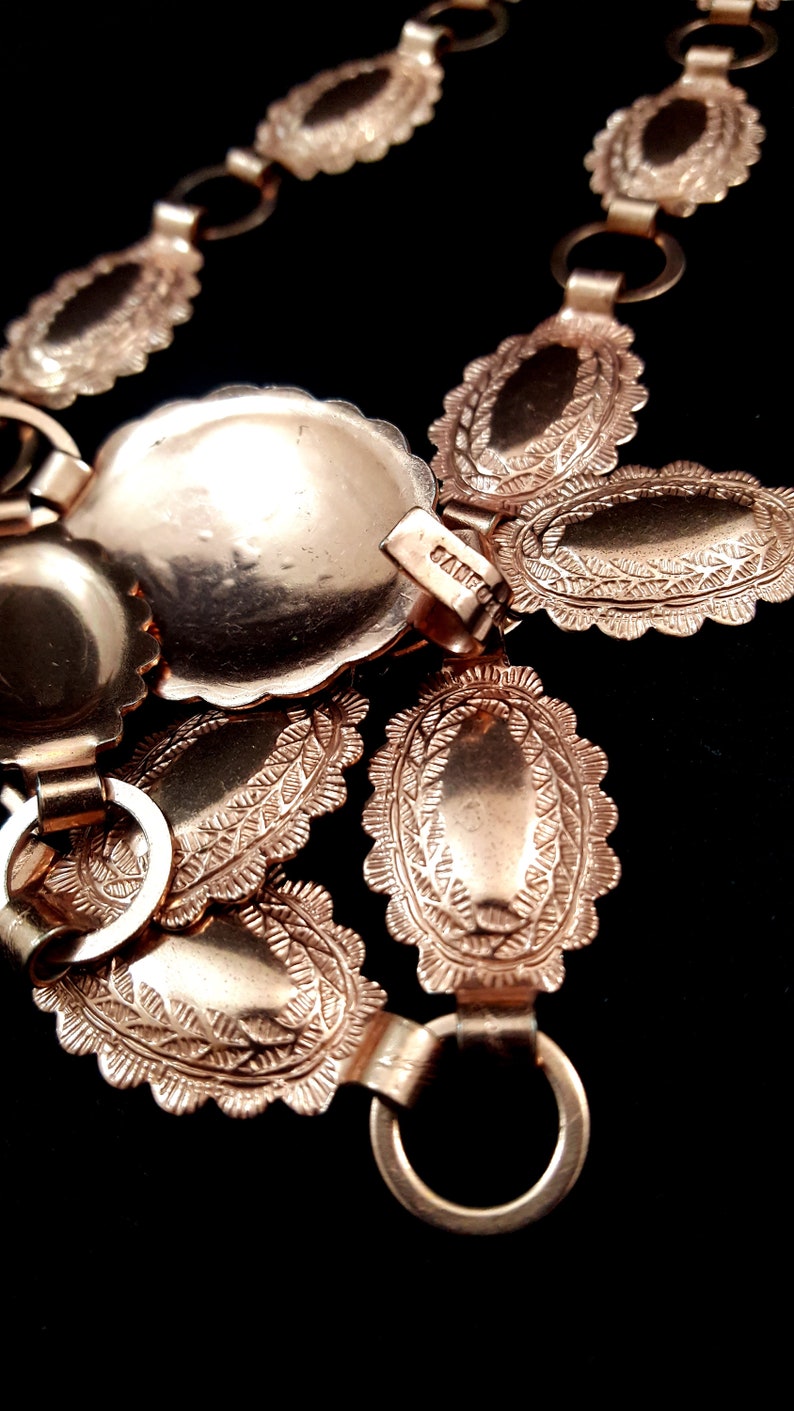 Vintage SANFORD Belt Sancrest Belt COPPER Concho Belt Southwest Native Gifts For Her Copper Jewelry Repousse FABULOUS Western Flair Like New