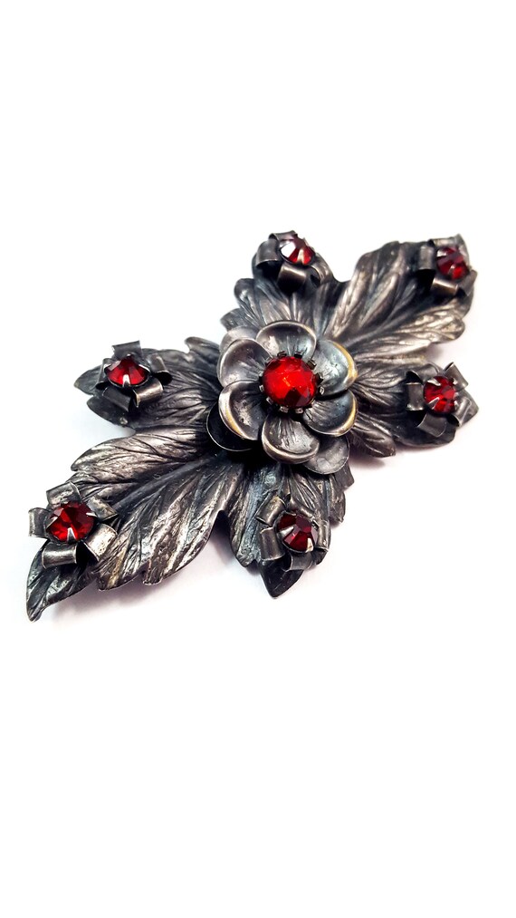 Vintage CZECH Brooch Czech Rhinestone Brooch Czec… - image 3