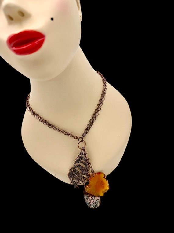 Vintage Talisman Necklace Copper Necklace Good Lu… - image 4