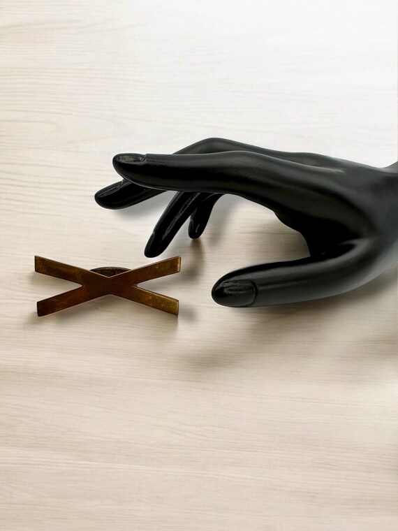 Vintage Mexico Ring Massive Ring X Ring Copper Ri… - image 3