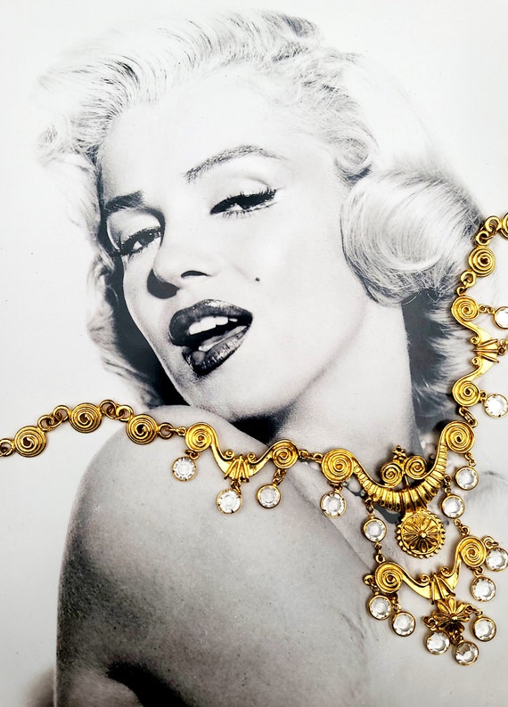 Vintage GOLDETTE Necklace Wedding Necklace Bib Ne… - image 1