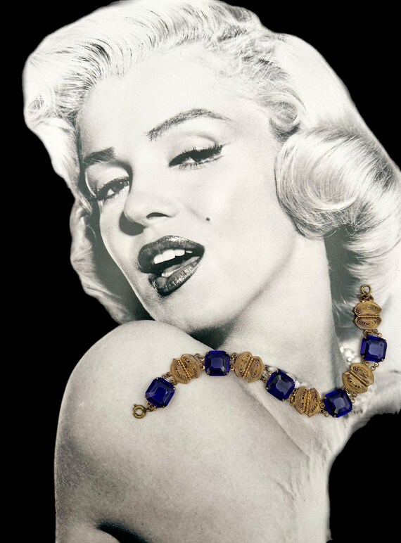 Vintage Bracelet Art Deco Bracelet Asscher Purple… - image 7
