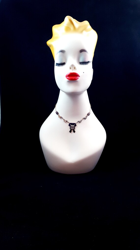 Vintage ART DECO Necklace Egyptian Revival Neckla… - image 3