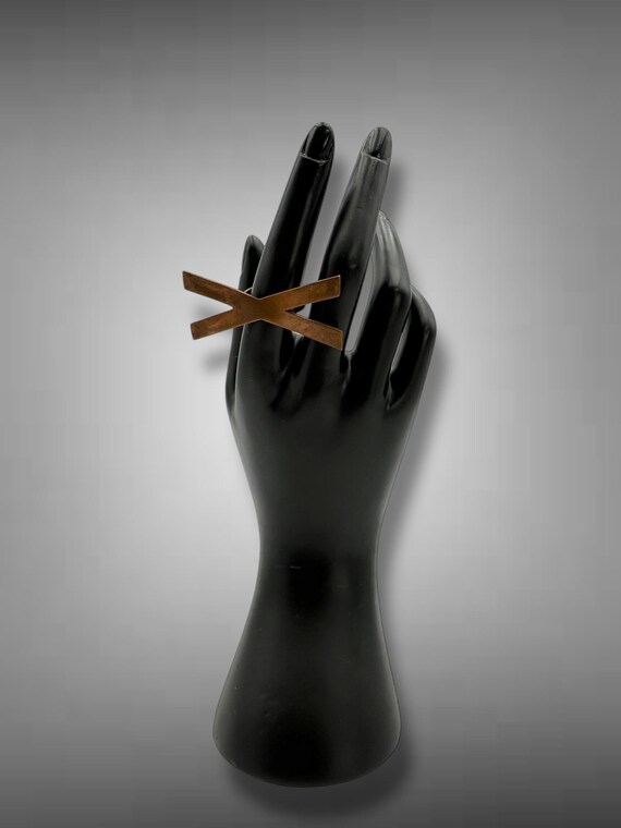 Vintage Mexico Ring Massive Ring X Ring Copper Ri… - image 4