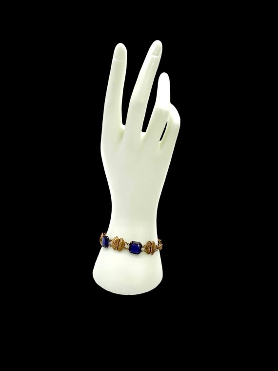 Vintage Bracelet Art Deco Bracelet Asscher Purple… - image 10
