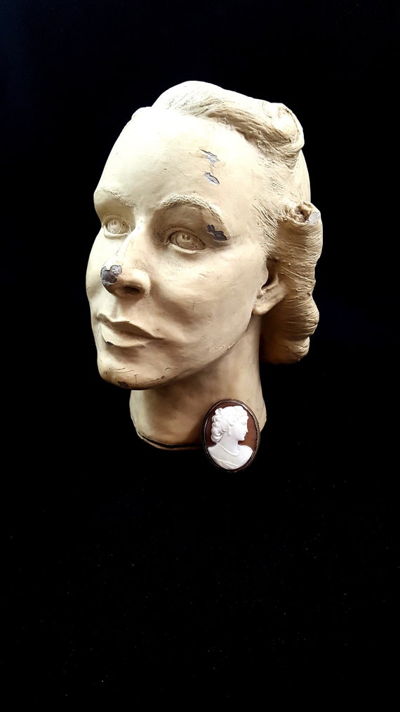 Vintage CAMEO Sterling Silver And Yellow Gold Came