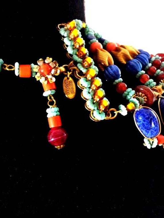 Vintage Miriam Haskell Necklace Signed Egyptian B… - image 5