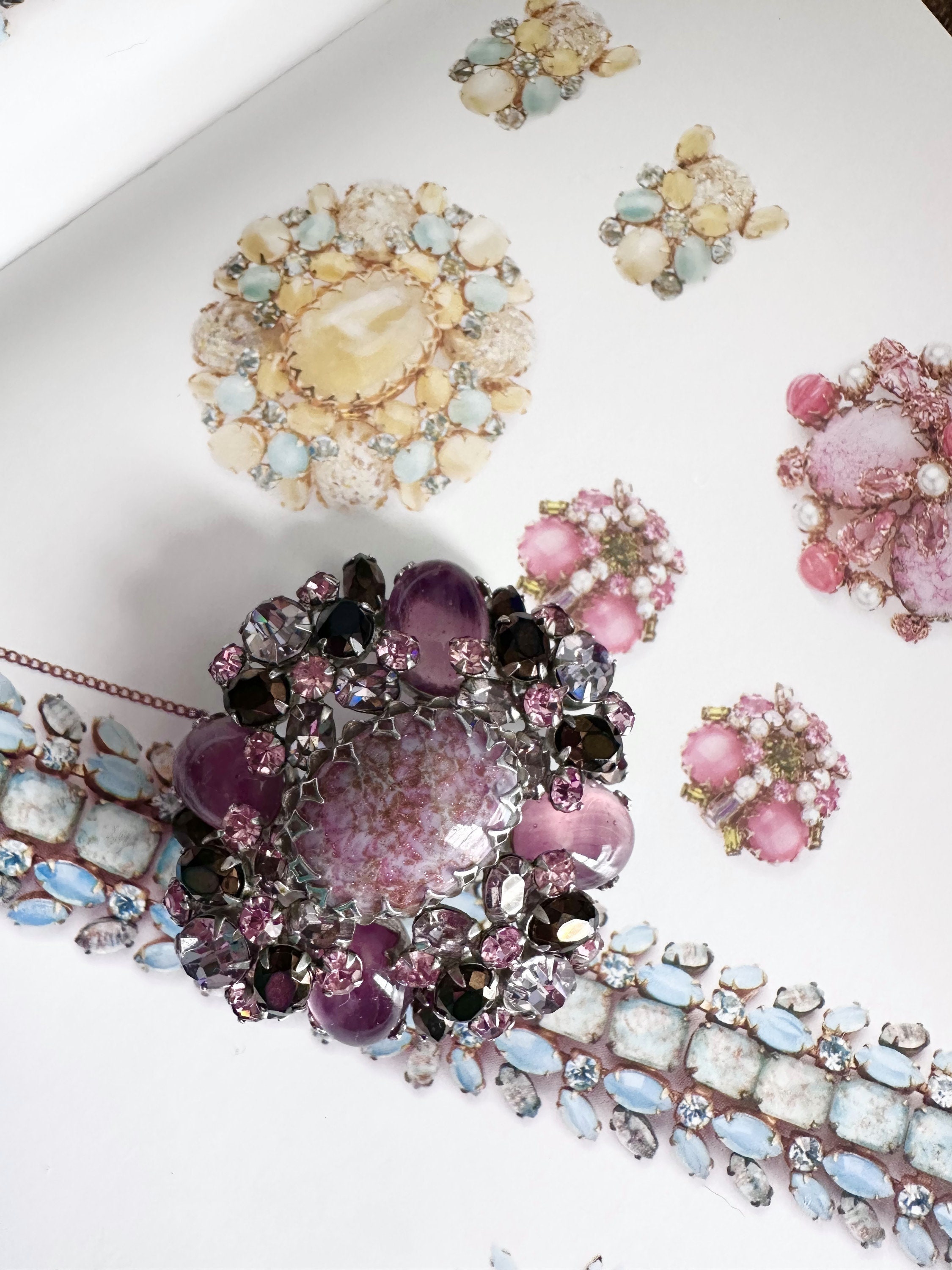 Vintage SCHREINER Brooch BOOK PIECE Signed Schreiner New
