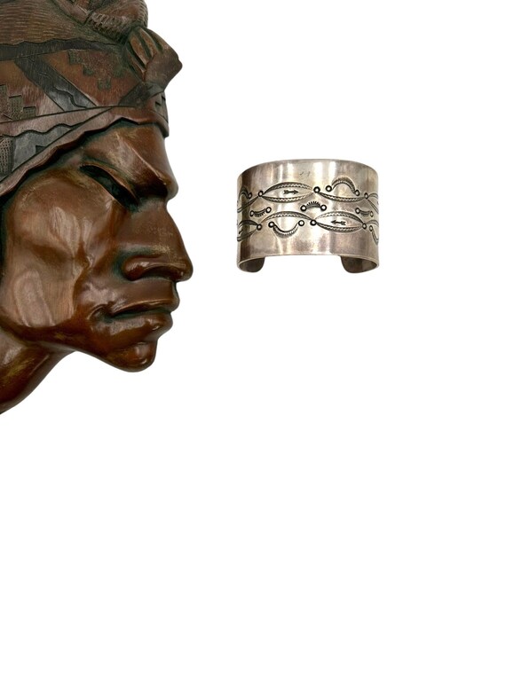 Vintage NATIVE AMERICAN Cuff Hand Stamped Timeless