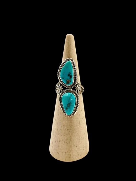 Vintage TURQUOISE Sterling Silver Ring Native Ame… - image 4