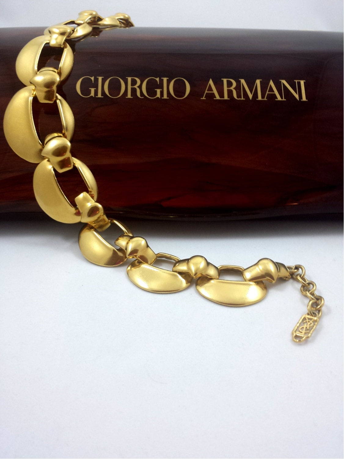 Vintage CHANEL Gold Toned No 19 Perfume Chain Necklace For Sale at 1stDibs