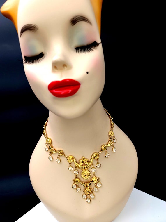 Vintage GOLDETTE Necklace Wedding Necklace Bib Ne… - image 2