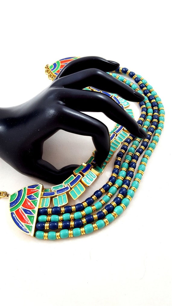 Vintage HATTIE CARNEGIE Necklace Egyptian Collar B