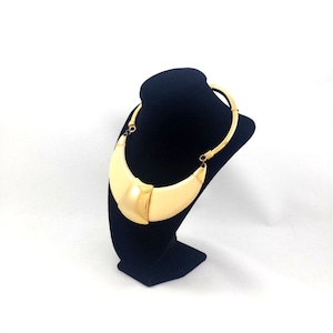 Vintage ALEXIS KIRK Collar Bib Necklace Enamel & Gold Plated Metal Work MODERNIST Signed