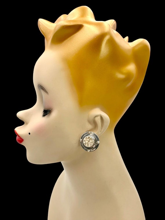 Vintage The Dreamer Earrings Carved Bone Earrings… - image 1