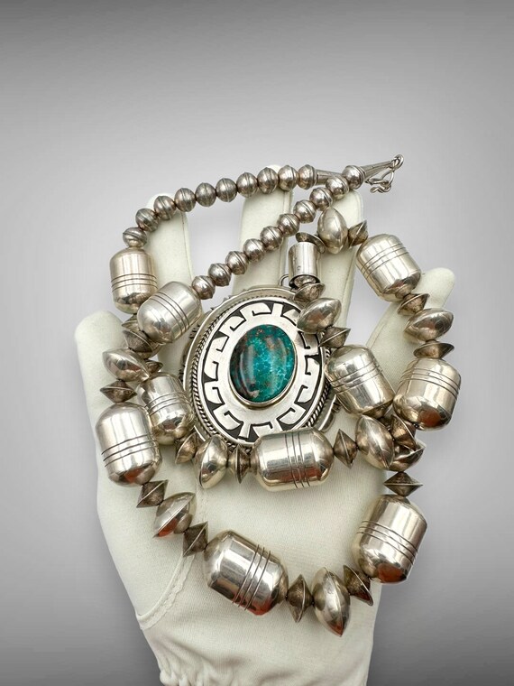 Vintage Native American Necklace JOHNATHAN NEZ Tu… - image 7