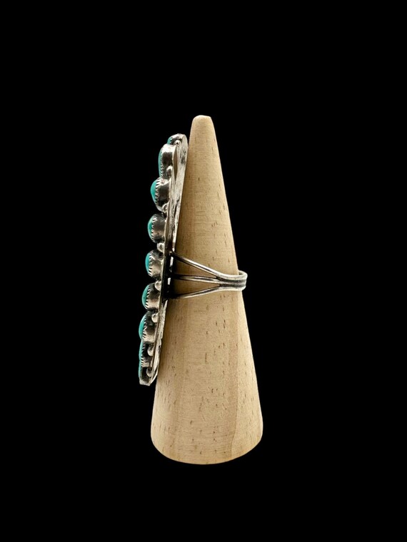 Vintage Turquoise Ring Cluster Ring Native Americ… - image 6
