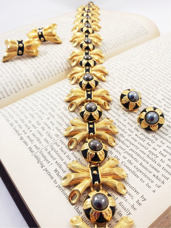 Vintage FENDI Necklace Clip Earrings Demi Parure … - image 5