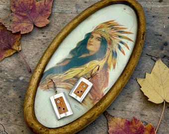 Vintage Native American Earrings Veronica Benally Sterling Silver Turquoise Coral Lapis Spiny Inlay Inlaid Signed