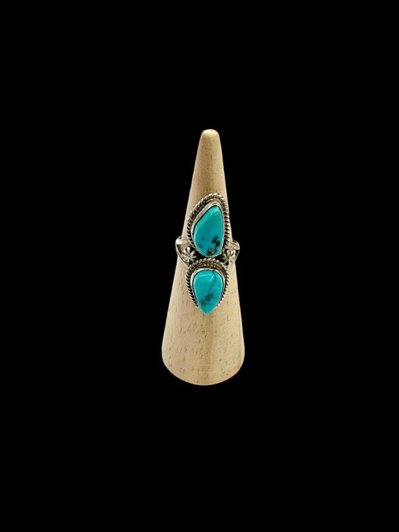 Vintage TURQUOISE Sterling Silver Ring Native Ame… - image 8