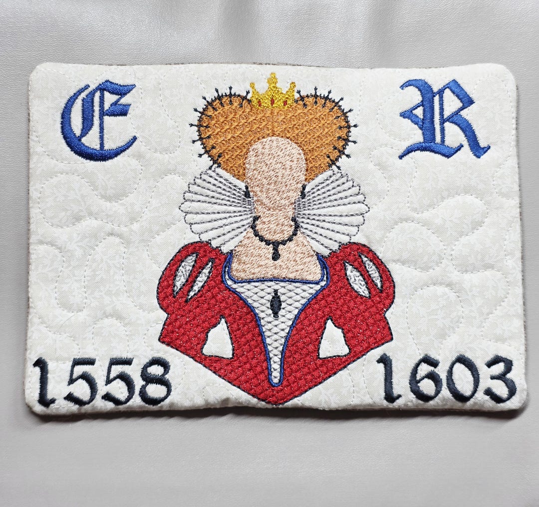 Elizabethan Rug Elizabeth I Mug Rug | Tudor Queen Embroidery | Elizabethan Decor ...