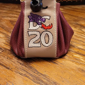 Dice Bag Faux Leather Pouch for Dice Bag Dungeons and Dragons Medieval Dice Pouch Renaissance Pouch DC20