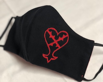 Heartless Kingdom Hearts Face Mask Covering Reusable Washable Reversible
