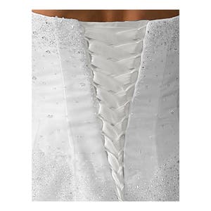 Laceeis Corset Back Kit Soft White Satin Wedding Bridesmaid Gown Zipper Replacement Satin Adjustable Fit 6 Lengths