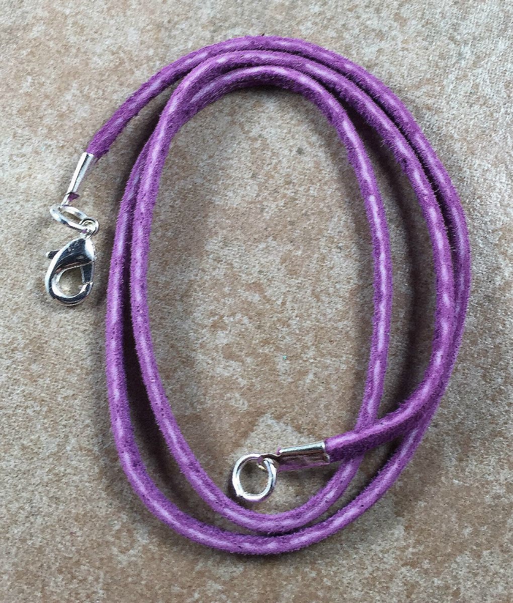 20 or 18 or 16 Purple Suede Leather Necklace | Etsy