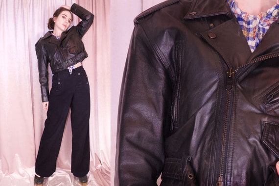 Vintage Leather Motorcycle Jacket Black - Classic